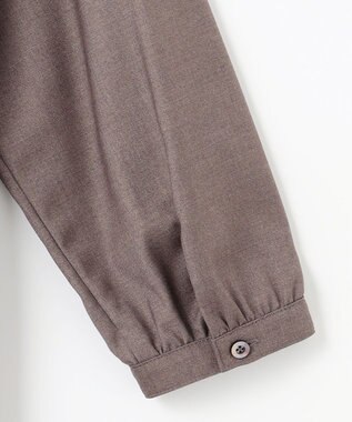 J.PRESS LADIES L 【洗える】T/Rウォッシャブルギャバ バンドカラー ワンピース モカ系