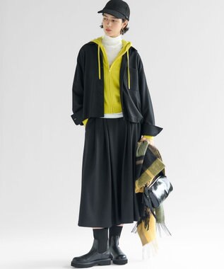 23区 L 【見上愛さん着用/洗える】ピュアカシミヤ ジップアップ ニット パーカー イエロー系