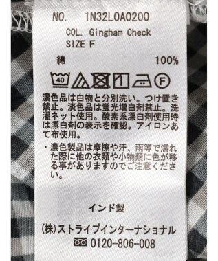 earth music&ecology コットンボイルギャザーシャツ Gingham Check