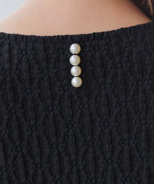 Tiaclasse L 花柄カットレースフレアトップス ブラック