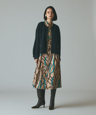 ベルトプリントシャツドレス