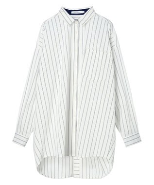 AMERICAN HOLIC イージーケアバックオープンシャツチュニック Off White