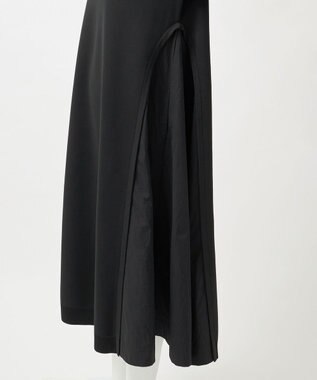 23区 L 【R(アール)】ナイロンタフタドッキング ニットワンピース ブラック系