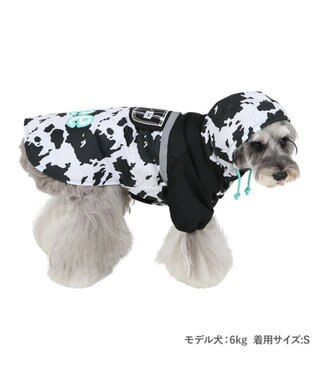 PET PARADISE Lee レインコート 《牛柄》 小型犬 ホワイト×ブラック