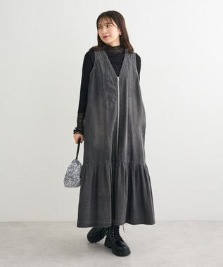 Green Parks ・ＳＵＧＡＲ　ＳＰＯＯＮ　Ｗ－ＺＩＰデニムロングワンヒ