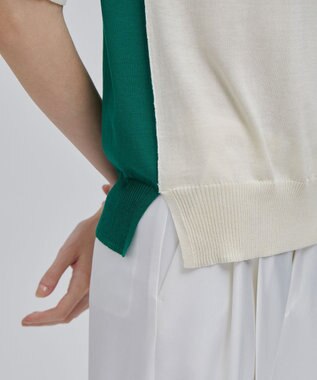 BEIGE， JULIE / 半袖ニット Mint x Slate