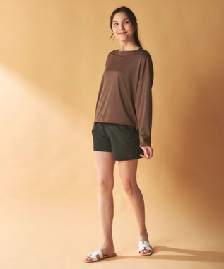 OP／FILA 【Ocean Pacific】ドロスコード付き長袖ラッシュガード　上下2点セット ベージュ