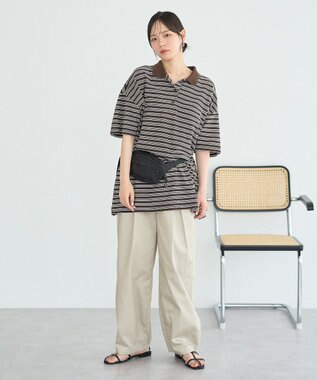 earth music&ecology ラガーポロシャツ Brown