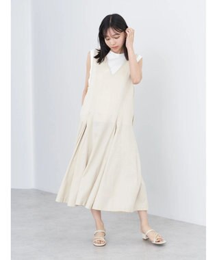 earth music&ecology ツイルフレアジャンスカ Light Beige