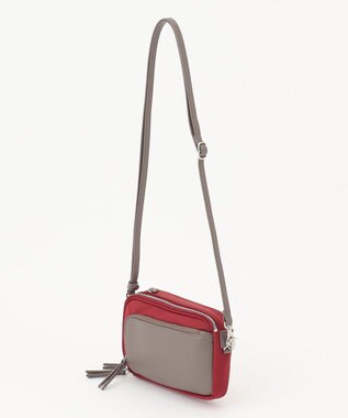 Y'SACCS ナイロン×リサイクルレザー　コンビマルチポシェット ワイン