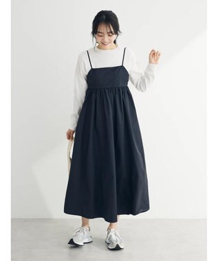 Green Parks ナイロンキャミワンピース Black