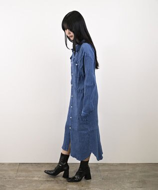 crêprie tsumori chisato creperie INDIGO SHIRT ONEPIECE クレプリ インディゴシャツワンピース INDIGO BLUE