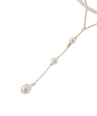 Green Parks パール２連Ｙ字ネックレス Gold