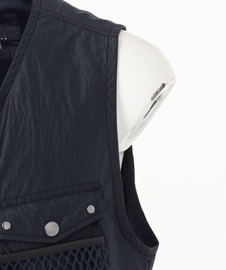 JOSEPH ABBOUD MOUNTAIN リップルサッカー ネイビー系