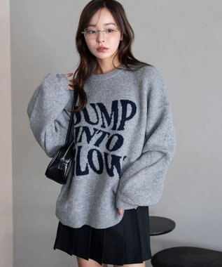 WEGO 【2025年秋冬新作】フラッフィーグラフィックニットBIGプルオーバー 柄2
