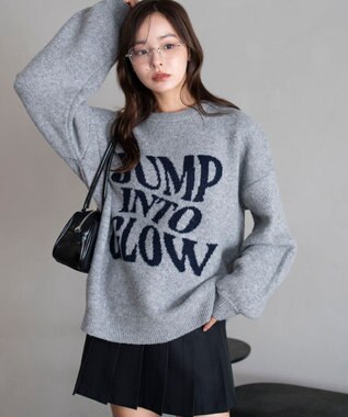 WEGO 【2025年秋冬新作】フラッフィーグラフィックニットBIGプルオーバー 柄2