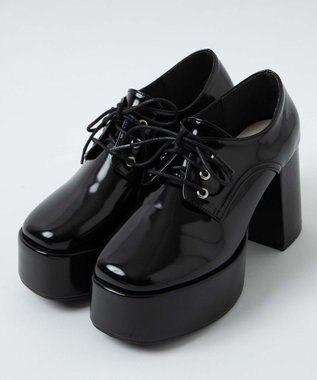 WEGO ボリュームヒールレースアップシューズ ブラックその他