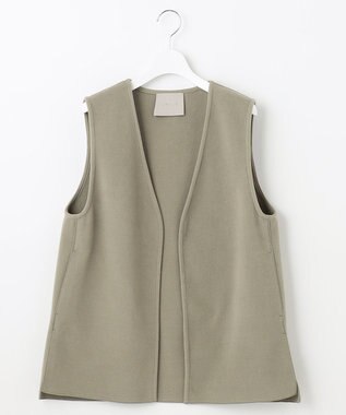 UNFILO 【セットアップ対応】ウールライク ジレ ライトグリーン系