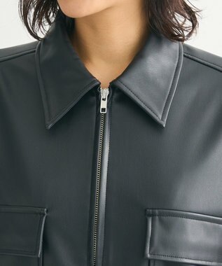 Green Parks フェイクレザージャケット Black