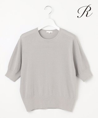23区 L 【R(アール)】ファインルレックス ハーフスリーブニット シルバー系