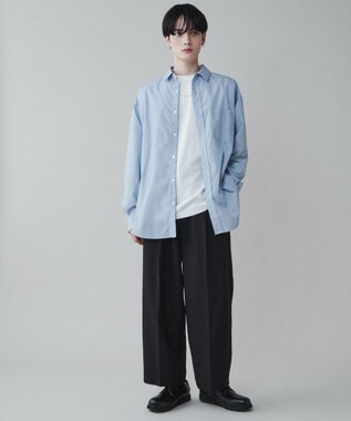 WEGO イージーケアブロードBIGシャツ サックス