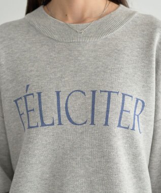 earth music&ecology 【洗濯機洗い可】スウェットライクロゴニットプルオーバー 杢グレー