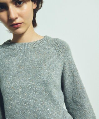 GRACE CONTINENTAL カシミヤ混ラメニットトップ グレー