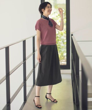 J.PRESS LADIES L 【洗える】レーヨンエリートストレッチ フレンチスリーブ ニット ローズピンク系