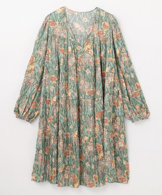 GRACE CONTINENTAL フラワープリントティアードミニワンピース オレンジ