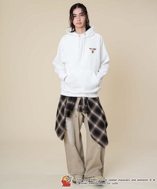 WEGO 【ユニセックス着用ITEM/25年秋冬新作】TOMandJERRYグラフィックプルオーバー ホワイト