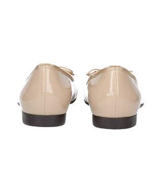 Bridget Birkin 【Bridget Birkin】ラウンドトゥリボンレインフラットパンプス ベージュエナメル