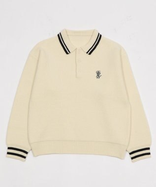 WEGO 【ユニセックス着用ITEM】ワンポイント刺繍ニットポロ ホワイト