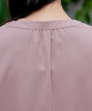 Tiaclasse 【洗える】スキッパー衿ボタンブラウス ピンク