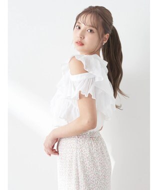 earth music&ecology ２ＷＡＹフリルブラウス White