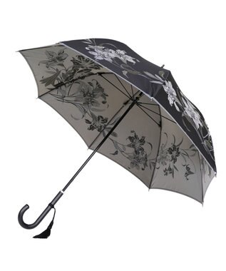 槇田商店 絵おり 百合(ゆり) 長傘 ブラック 黒