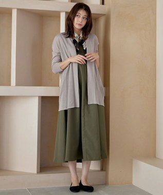 Tiaclasse ロングトッパーカーディガン グレー