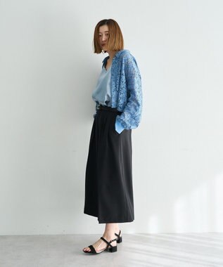 YECCA VECCA ベルトSETクロップド丈パンツ Black