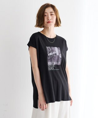 YECCA VECCA フォトプリントノースリーブTee Black