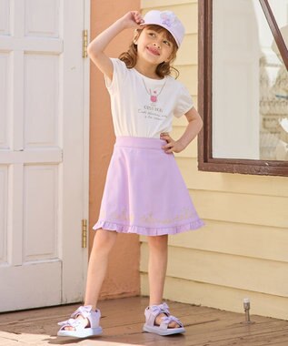 ANY KIDS 【WEB限定】7days プリント 半袖 Tシャツ オフホワイト×ネックレス