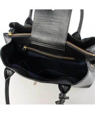 UNBILLION perche ゴートユーティリティヒネリかぶせA4トート ブラック