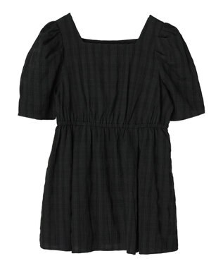 earth music&ecology スクエアネックチュニック Black