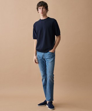 JOSEPH ABBOUD 【サステイナブル・オーガニックコットン使用】オーガニッククール ニット Tシャツ ネイビー系