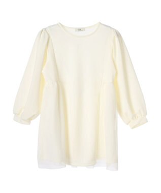 earth music&ecology チュールドッキングチュニック Ivory