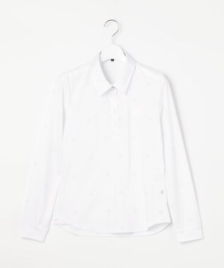 23区GOLF 【WOMEN】ワッペンプリント鹿の子シャツ ホワイト系