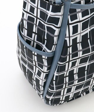 Y'SACCS ドローイングチェックトートバッグ ネイビー