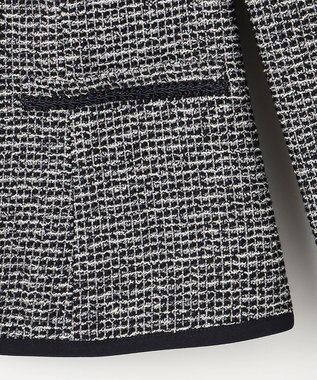 ANY SIS シャイニーストレッチツイード ジャケット シャンブレーネイビー