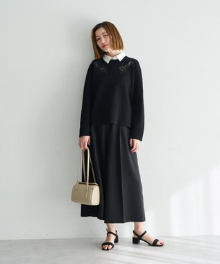 YECCA VECCA ベルトSETクロップド丈パンツ Black