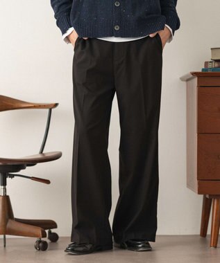 WEGO 【セットアップ対応】ワイドストレートスラックス ブラック