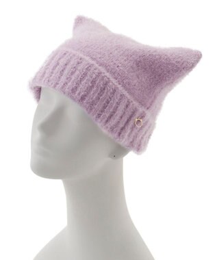 MOONBAT PAUL&JOE ACCESSOIRES(ポール&ジョー)ネコミミ シャギー ニット帽 ラベンダー
