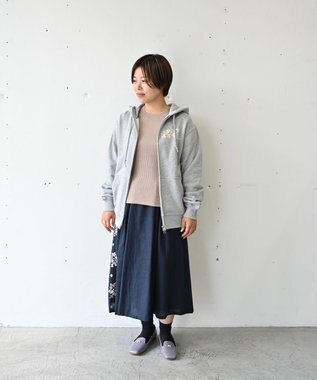 muuc 〈高品質シルク＆スーピマ超長綿〉〈洗えるニット〉〈通年着られる〉袖口模様編み プルオーバー ピンクベージュ